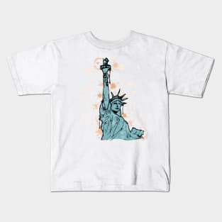 Close view to the statue of Liberty watercolor sketch Kids T-Shirt